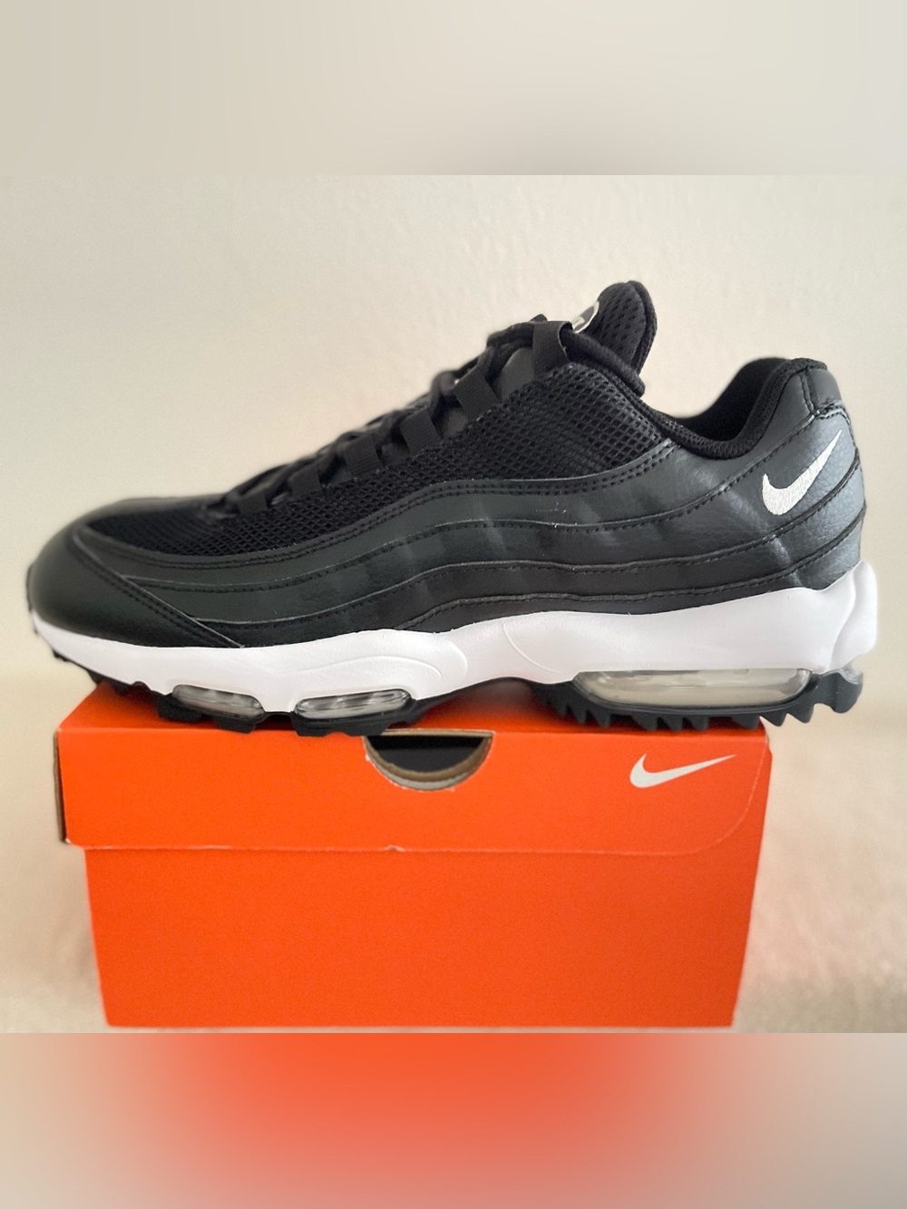 Size 10 - Nike Air Max 95 G Golf Shoes Black White Anthracite HV4696-002 Men’s